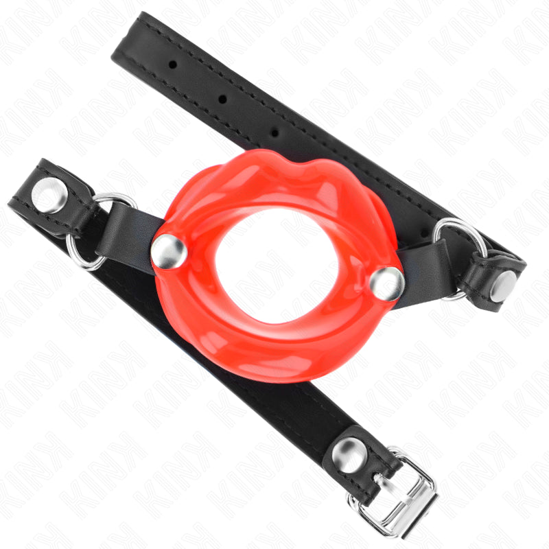 KINK LIP 8 CM GAG WITH RED LEATHERETTE STRAP 63 x 2 CM ADJUSTABLE 39 58 CM