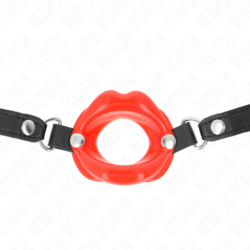 KINK LIP 8 CM GAG WITH RED LEATHERETTE STRAP 63 x 2 CM ADJUSTABLE 39 58 CM