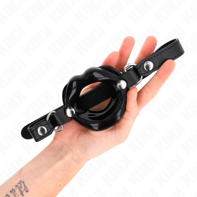 KINK LIP 8 CM GAG WITH BLACK LEATHERETTE STRAP 63 x 2 CM ADJUSTABLE 39 58 CM