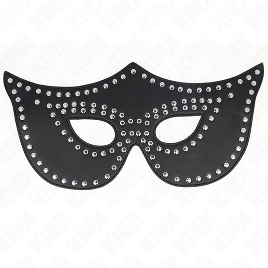 KINK LEATHERETTE MASK WITH RIVETS MODEL 2 30 x 12 CM