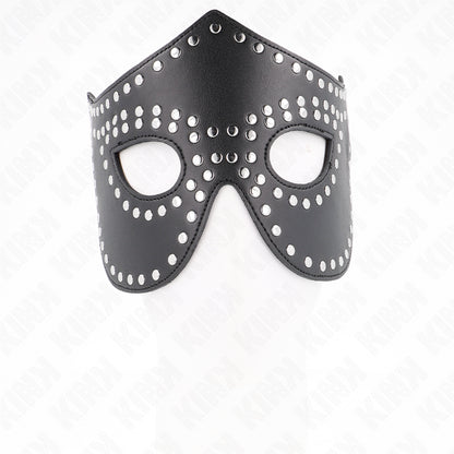 KINK LEATHERETTE MASK WITH RIVETS MODEL 2 30 x 12 CM