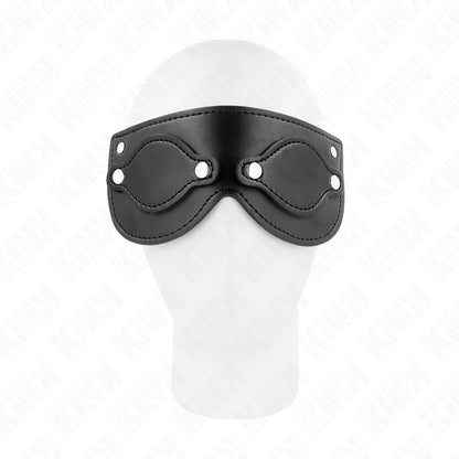 KINK LEATHERETTE MASK WITH DETACHABLE EYE COVERS 22 x 9 CM