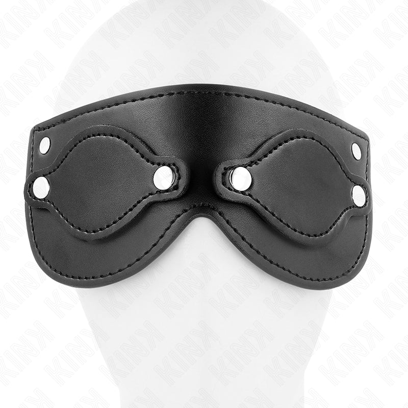 KINK LEATHERETTE MASK WITH DETACHABLE EYE COVERS 22 x 9 CM