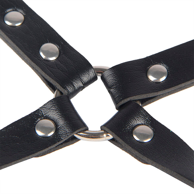 SUBBLIME 953690 HANDCUFFS WITH BONDAGE BELT BLACK ONE SIZE