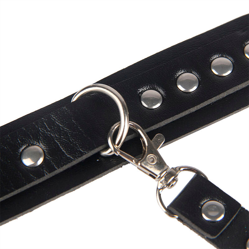 SUBBLIME 953690 HANDCUFFS WITH BONDAGE BELT BLACK ONE SIZE