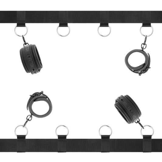 FETISH SUBMISSIVE LUXURY BED TIES SET WITH NOPRENE LINING