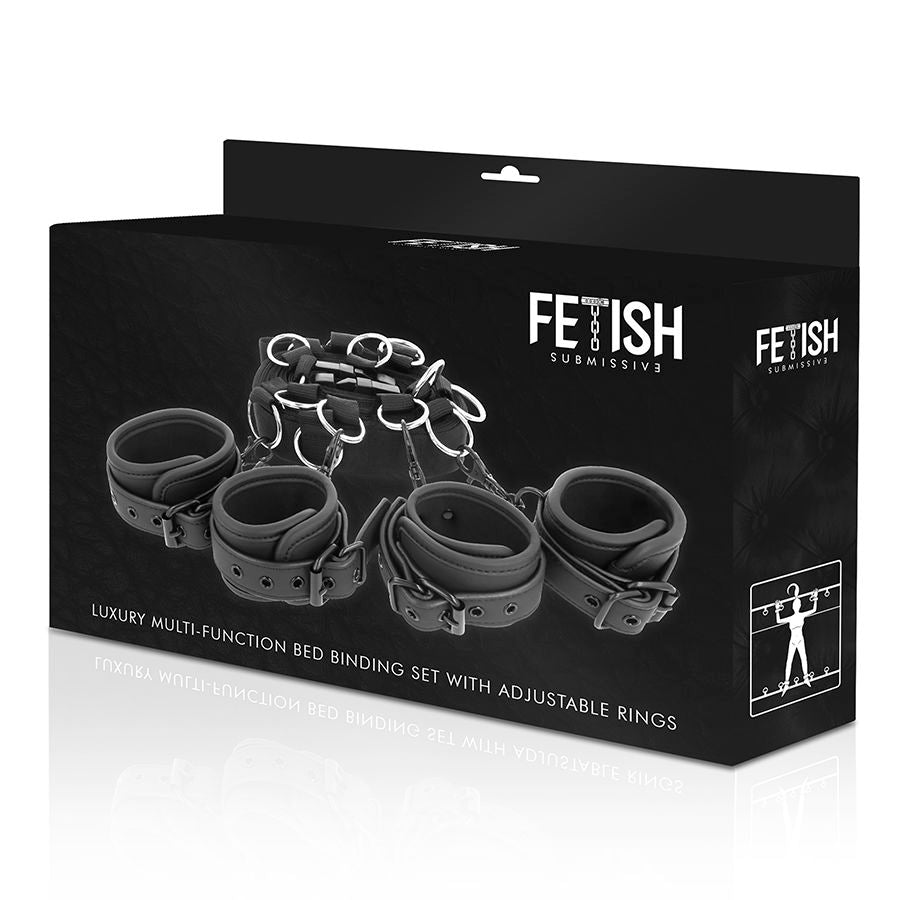 FETISH SUBMISSIVE LUXURY BED TIES SET WITH NOPRENE LINING