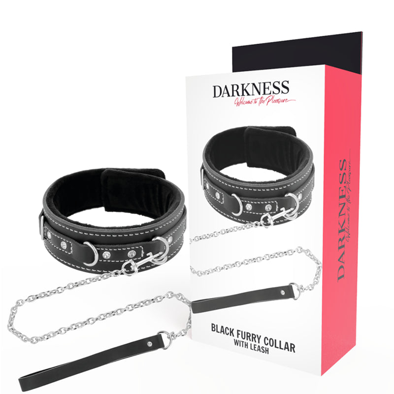 DARKNESS HIGH QUALITY LEATHER NECKLACE WITH LEASH