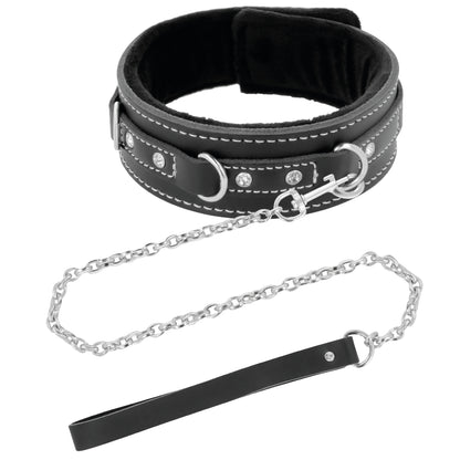 DARKNESS HIGH QUALITY LEATHER NECKLACE WITH LEASH