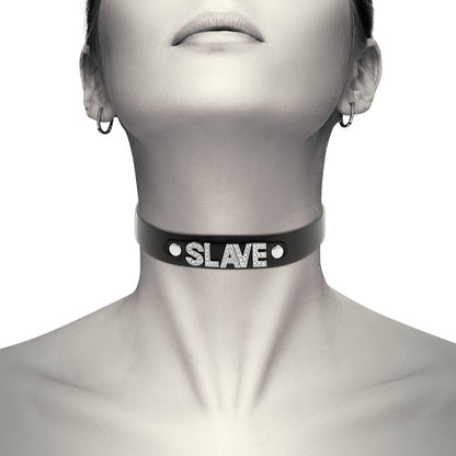 COQUETTE CHIC DESIRE SLAVE VEGAN LEATHER CHOKER