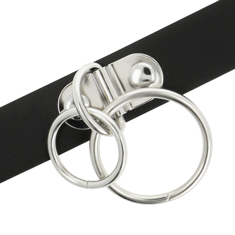 COQUETTE CHIC DESIRE DOUBLE RING VEGAN LEATHER CHOKER