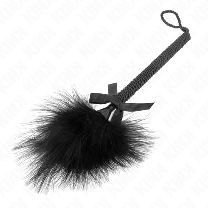 KINK NYLON ROPE WAND WITH TICKLE FEATHERS AND BLACK BOW 25 CM