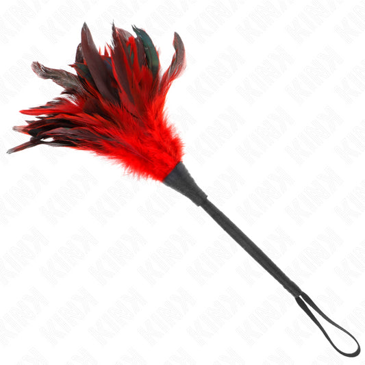 KINK RED MAIDS HORN SHAPED TICKLE CHICKEN FEATHERS 36 CM