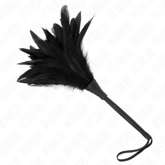 KINK BLACK MAIDS HORN SHAPED TICKLE CHICKEN FEATHERS 36 CM