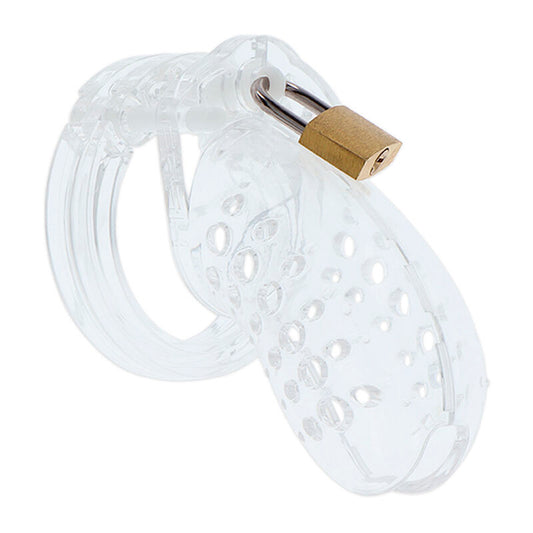 HIDDEN DESIRE EXTREME CHASTITY COCK CAGE ACRYLIC ADJUSTABLE CLEAR