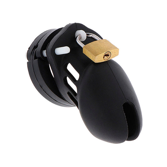 HIDDEN DESIRE EXTREME CHASTITY COCK CAGE SILICONE SIZE S BLACK