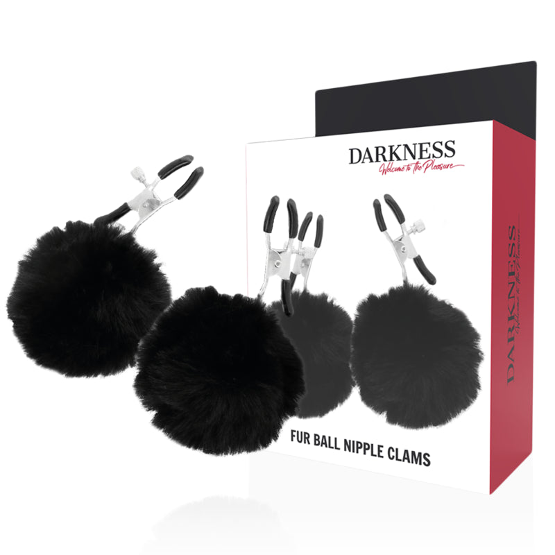 DARKNESS NIPPLE CLAMPS WITH POM POMS 1