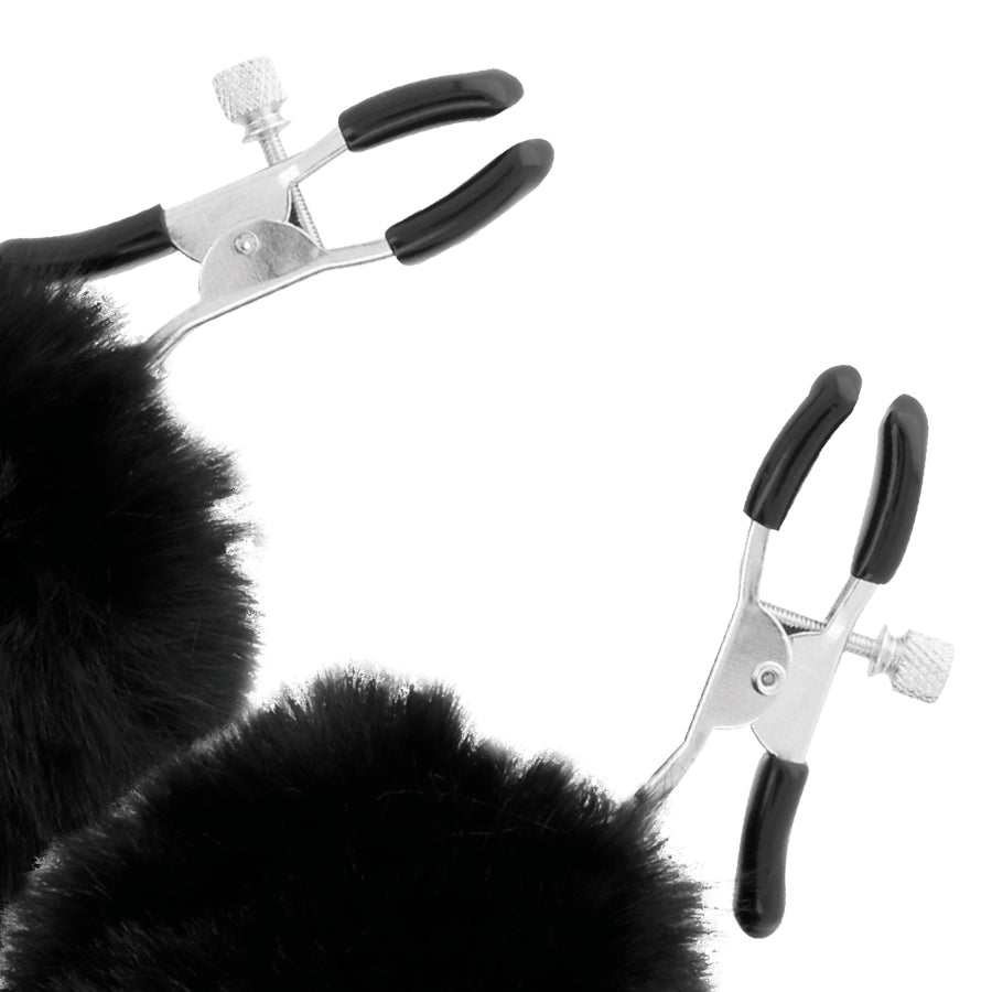 DARKNESS NIPPLE CLAMPS WITH POM POMS 1