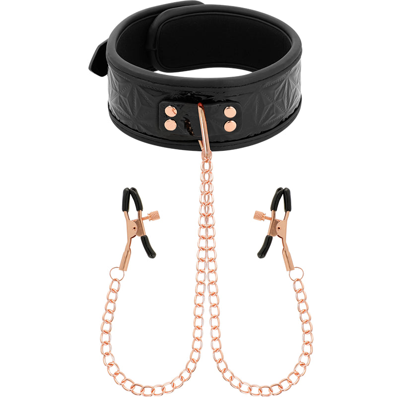 BEGME BLACK EDITION COLLAR WITH NIPPLE CLAMPS WITH NEOPRENE LINING