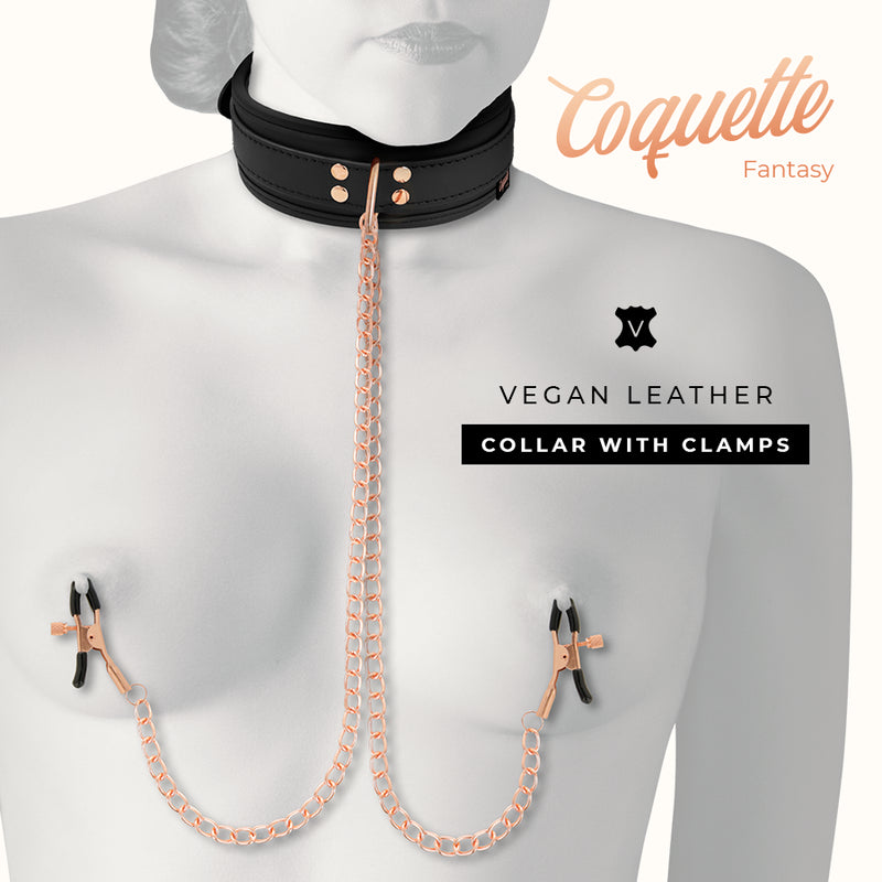 COQUETTE CHIC DESIRE FANTASY NIPPLE CLAMP NECKLACE WITH NEOPRENE LINING