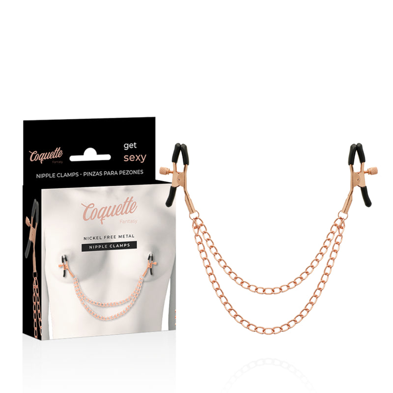 COQUETTE CHIC DESIRE FANTASY METAL NIPPLE CLIPS WITH CHAIN