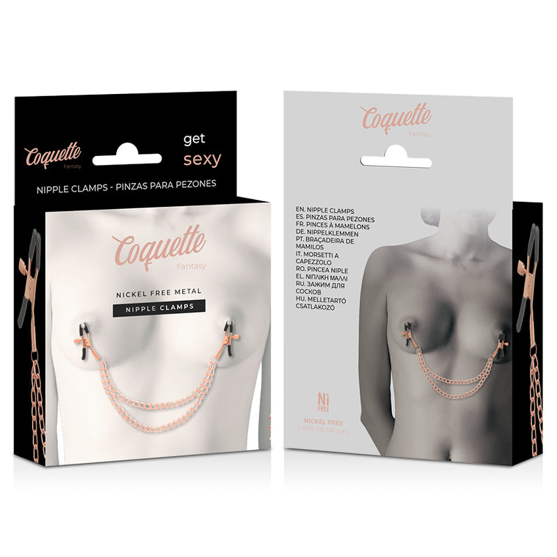 COQUETTE CHIC DESIRE FANTASY METAL NIPPLE CLIPS WITH CHAIN