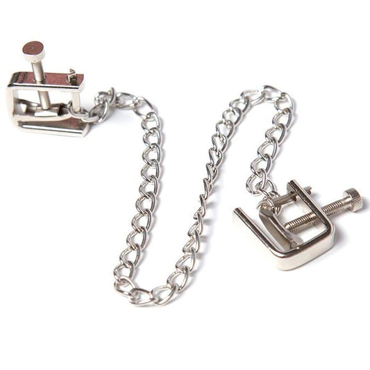 OHMAMA FETISH METAL SCREW CLAMPS WITH CHAIN