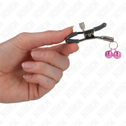 KINK DOUBLE BELL NIPPLE CLAMP PINK 6 CM