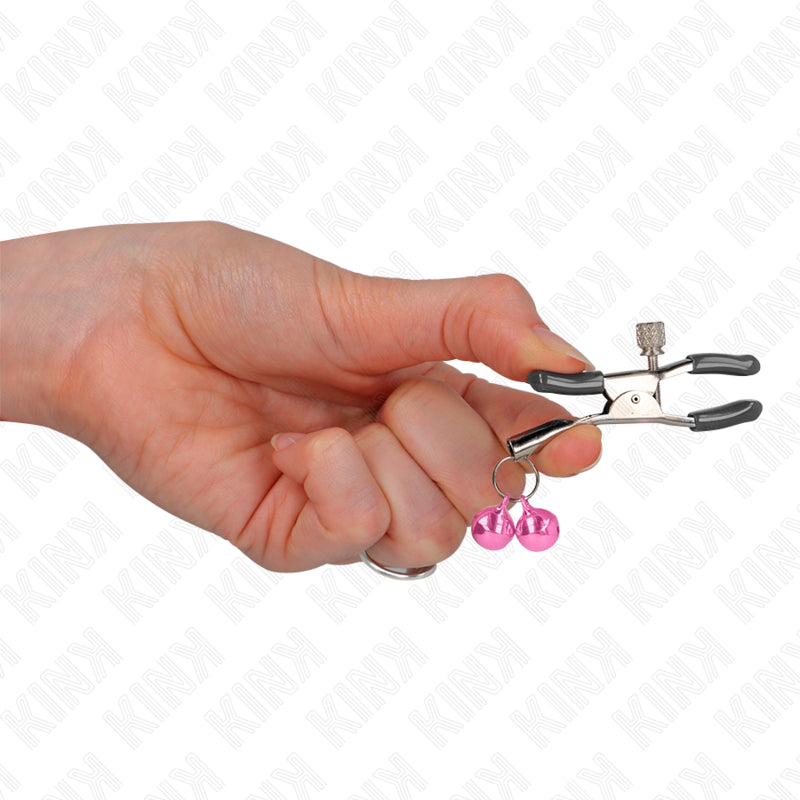 KINK DOUBLE BELL NIPPLE CLAMP PINK 6 CM