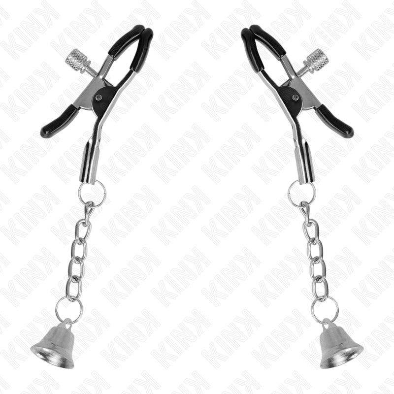 KINK SILVER BELL PENDANT NIPPLE CLAMPS 6 CM