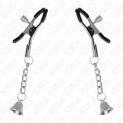 KINK SILVER BELL PENDANT NIPPLE CLAMPS 6 CM