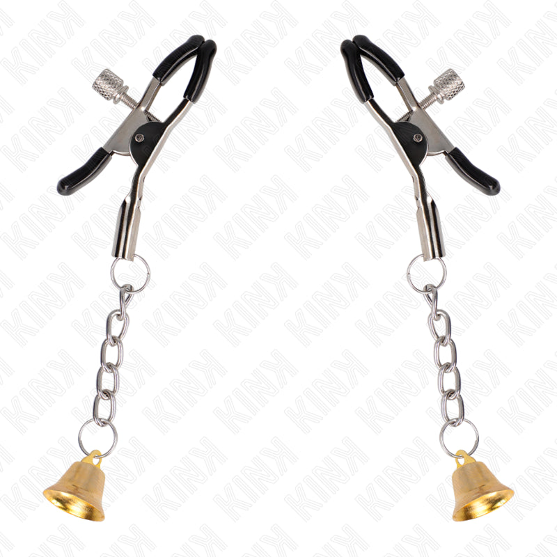 KINK GOLD BELL PENDANT NIPPLE CLAMPS 6 CM