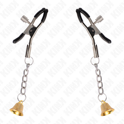 KINK GOLD BELL PENDANT NIPPLE CLAMPS 6 CM