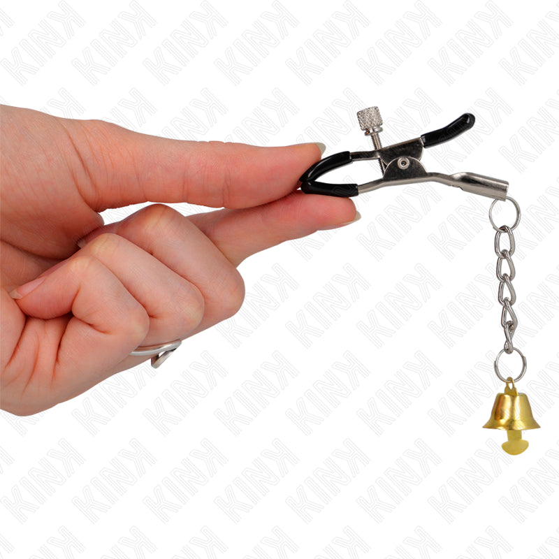 KINK GOLD BELL PENDANT NIPPLE CLAMPS 6 CM