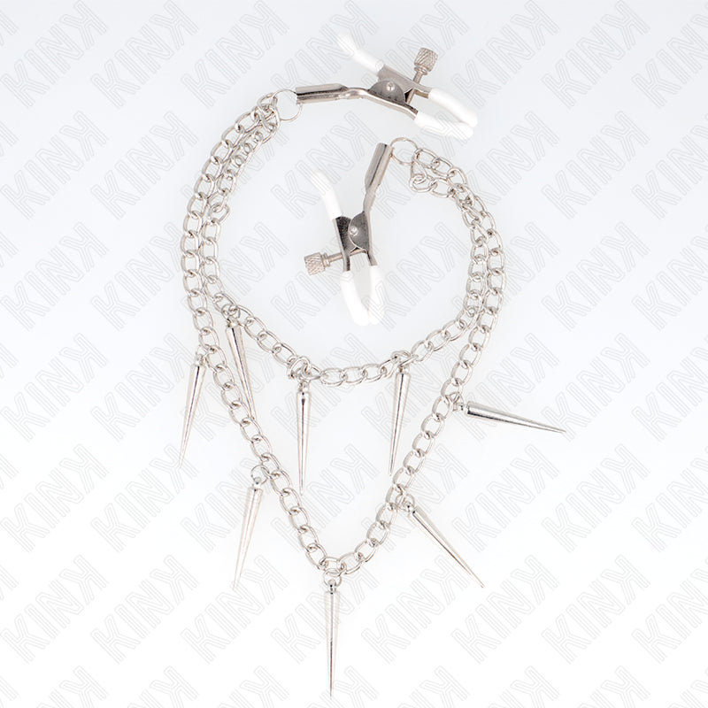 KINK NIPPLE CLAMPS WITH SPIKES CHAINS 30 CM