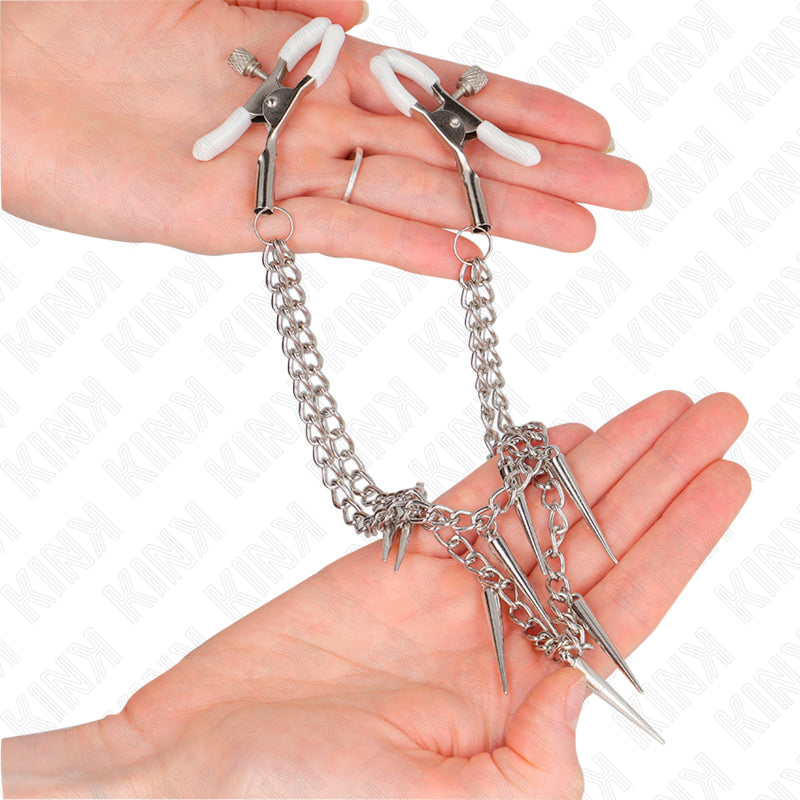 KINK NIPPLE CLAMPS WITH SPIKES CHAINS 30 CM