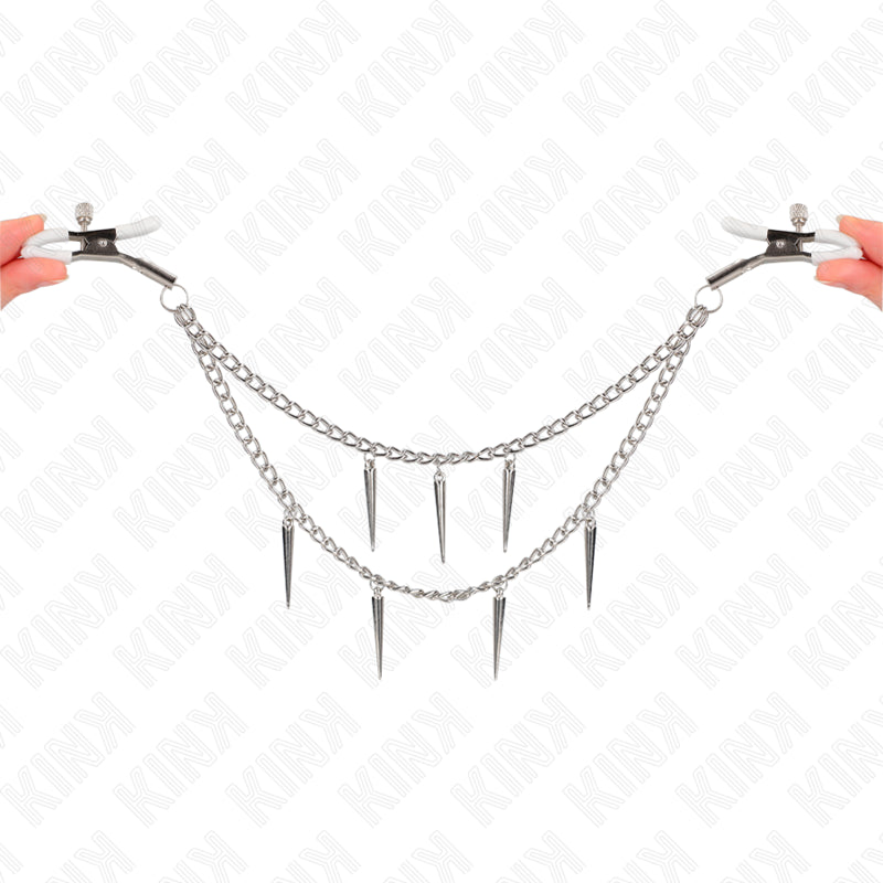 KINK NIPPLE CLAMPS WITH SPIKES CHAINS 30 CM