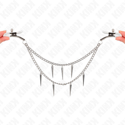 KINK NIPPLE CLAMPS WITH SPIKES CHAINS 30 CM