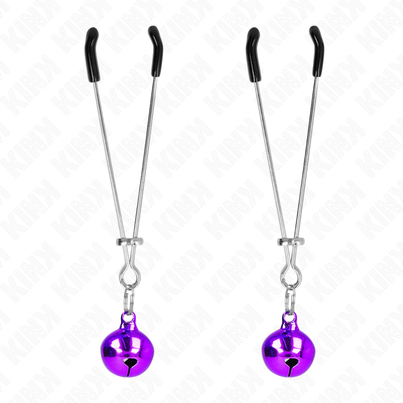 KINK THIN BELL NIPPLE CLAMPS PURPLE 7 CM