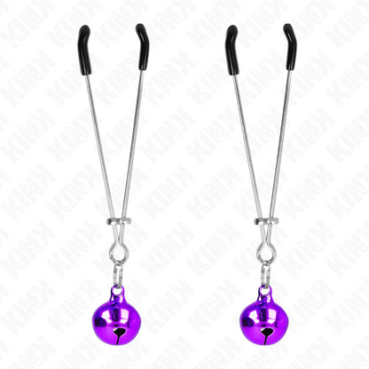 KINK THIN BELL NIPPLE CLAMPS PURPLE 7 CM