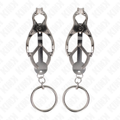 KINK O RING JAPANESE CLOVER NIPPLE CLAMPS SILVER