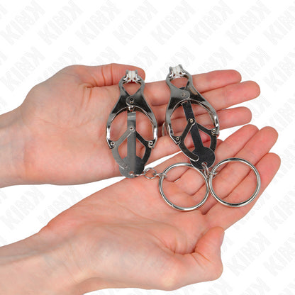 KINK O RING JAPANESE CLOVER NIPPLE CLAMPS SILVER