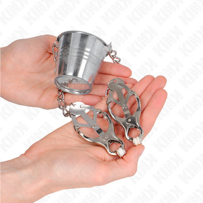 KINK NIPPLE CLAMPS WITH A BUCKET SILVER