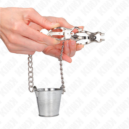 KINK NIPPLE CLAMPS WITH A BUCKET SILVER