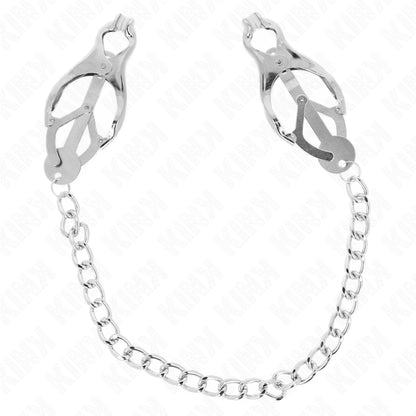 KINK JAPANESE CLOVER NIPPLE CLAMPS WITH CHAIN SILVER 30 CM