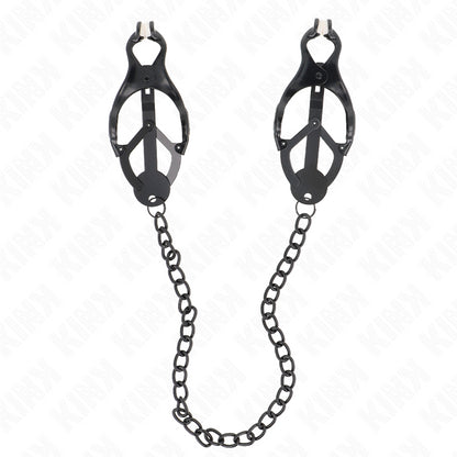 KINK JAPANESE CLOVER NIPPLE CLAMPS WITH CHAIN BLACK 30 CM