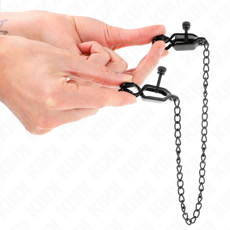 KINK FLAT CHAIN NIPPLE CLAMPS BLACK 30 CM