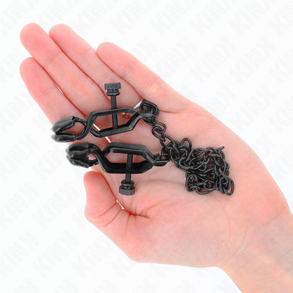 KINK FLAT CHAIN NIPPLE CLAMPS BLACK 30 CM