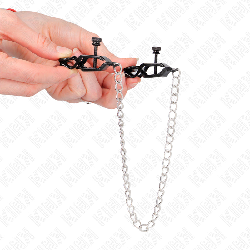 KINK FLAT CHAIN NIPPLE CLAMPS SILVER 30 CM