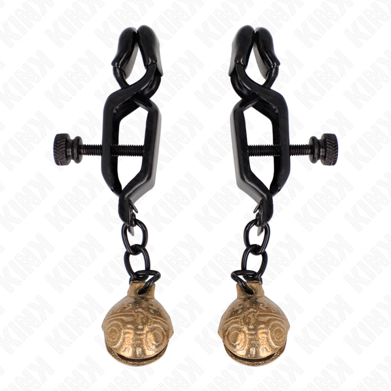 KINK BELL JAW STYLE NIPPLE CLAMPS BLACK 7 CM